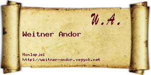 Weitner Andor névjegykártya